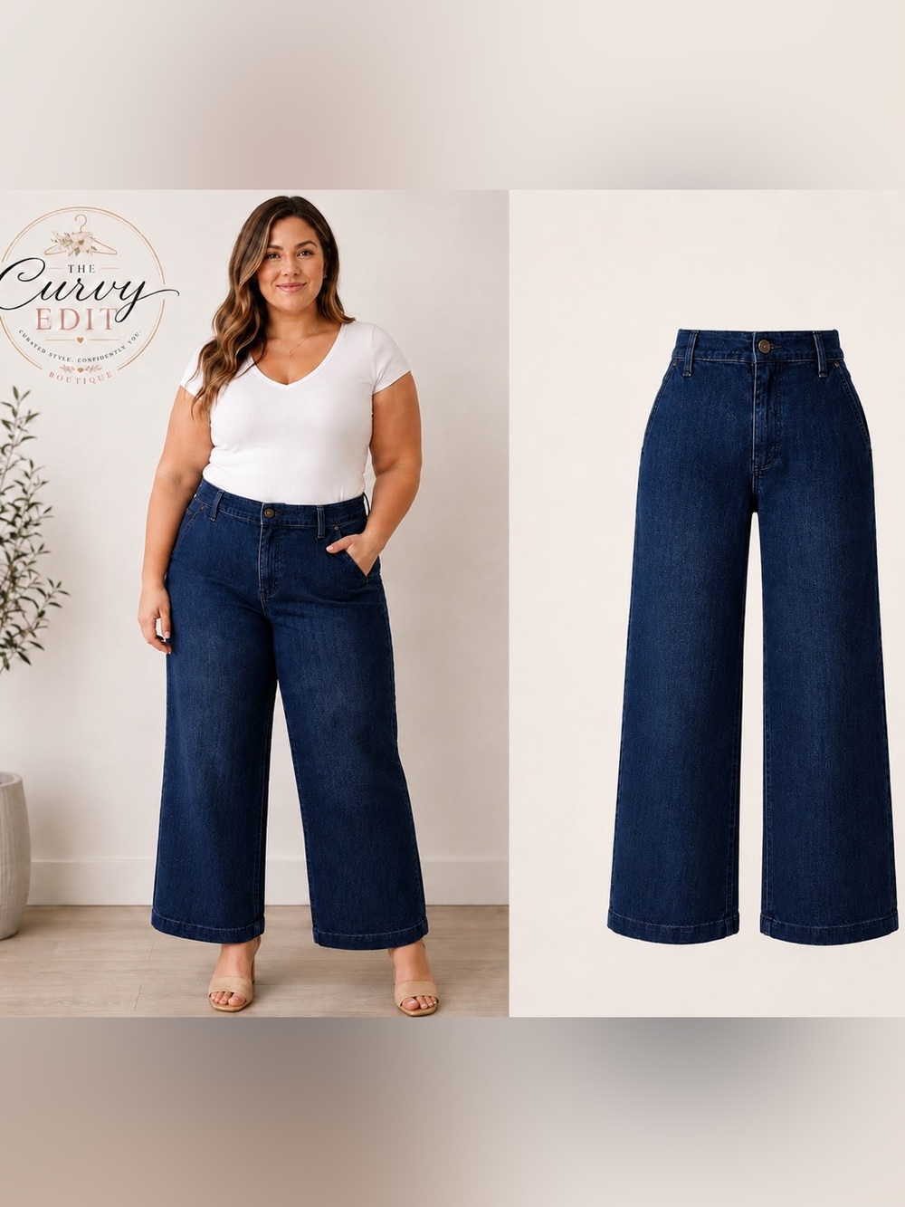 A New Day Size 18 Dark Wash Wide Leg High Rise Jeans Fall Ready
